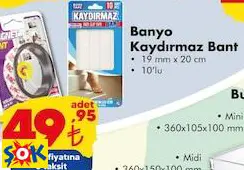 BOSS TAPE BANYO KAYDIRMAZ BANT 19 MM X20 CM 10'LU